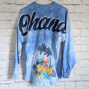 Disney Aulani Resort Ohana Stitch Spirit Jersey XS Blue Tie Dye Hawaiian Travel